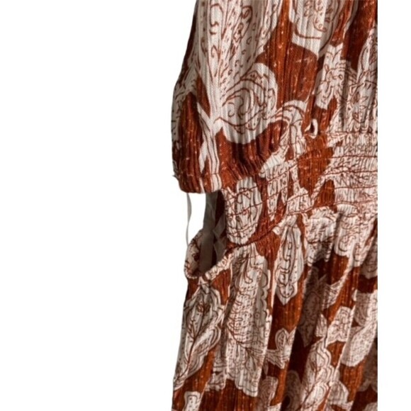 Jamie and Layla Maxi Dress Womens size Small Petite Rust/Cream Floral Sundress - Picture 4 of 6